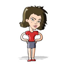 cartoon woman with hands on hips N87