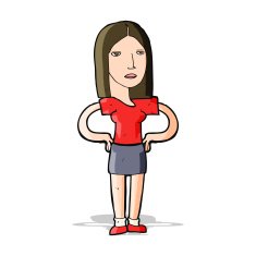 cartoon woman with hands on hips N88