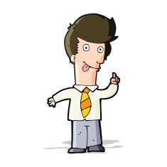 cartoon office man with crazy idea N6
