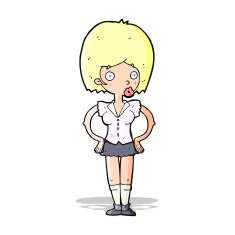 cartoon woman with hands on hips N89