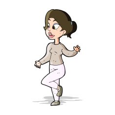 cartoon friendly woman waving N24