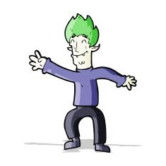 cartoon happy vampire man N14