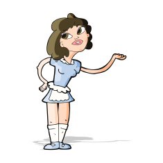 cartoon waitress serving N4