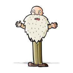 cartoon bearded old man N17