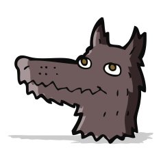 Cartoon Wolf Head N17