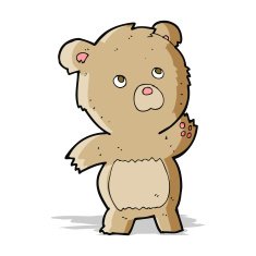 cartoon curious teddy bear N2