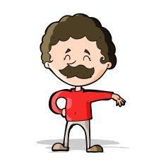 cartoon man making camp gesture N14