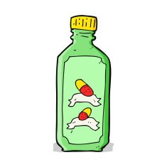 cartoon old bottle of pills N5