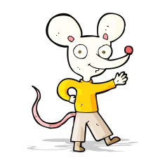 cartoon waving mouse N5