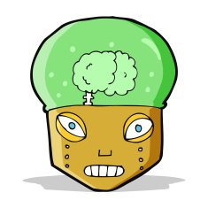 cartoon spooky robot head N6
