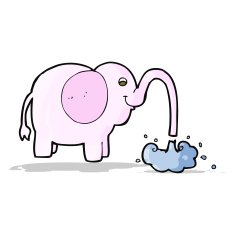 cartoon elephant squirting water N9