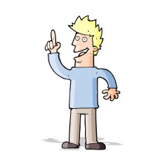 cartoon man with great new idea N4