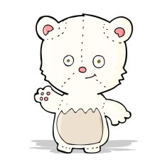 cartoon polar bearcub waving N4