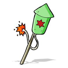 cartoon firework with burning fuse N5