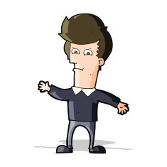 cartoon waving man N41