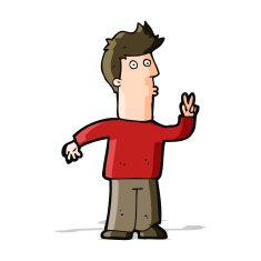 cartoon man signaling with hand N5