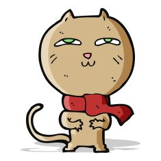 cartoon funny cat wearing scarf N5