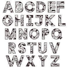 Black-and-white alphabet