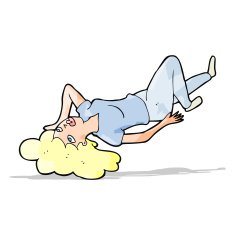 cartoon woman lying on floor N7