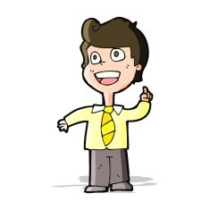 cartoon school boy raising hand N4