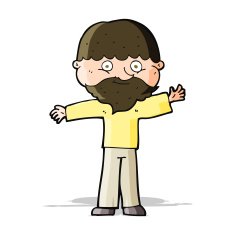 cartoon happy man with beard N23