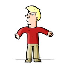Cartoon Man Shrugging Shoulders N40