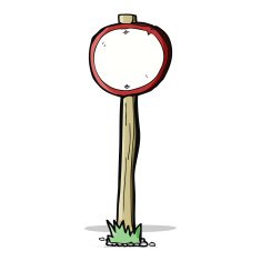 cartoon road sign N12