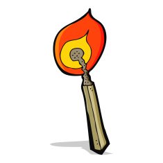 cartoon burning match N23