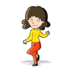 cartoon friendly woman waving N25