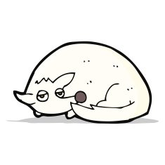cartoon curled up dog N5