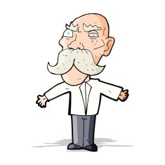cartoon angry old man N67