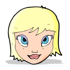cartoon female face N57