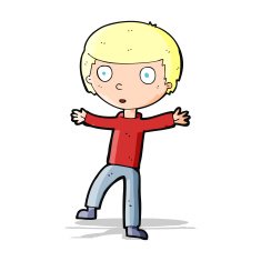 cartoon startled boy N18