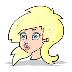 cartoon pretty surprised woman N3