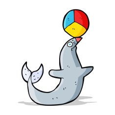 cartoon performing seal N4