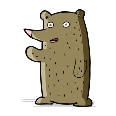 cartoon waving bear N5