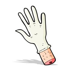 cartoon hand with medical glove N2