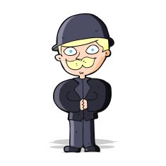 cartoon man in bowler hat N11