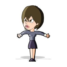 cartoon annoyed girl N11