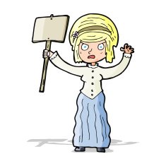 cartoon vicorian woman protesting N4