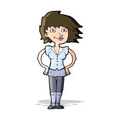cartoon woman with hands on hips N90