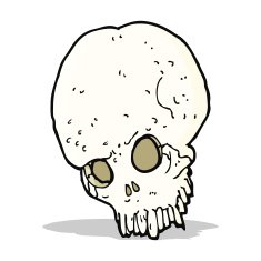 cartoon spooky skull N77