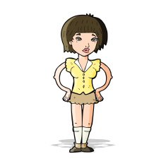 cartoon woman with hands on hips N92