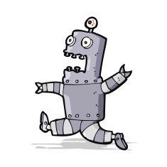 cartoon terrified robot N3