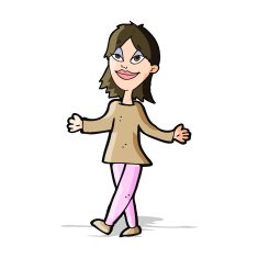 cartoon woman with no worries N14