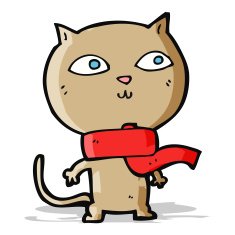 cartoon funny cat wearing scarf N6