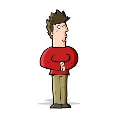 cartoon nervous man N71
