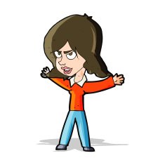 cartoon woman gesturing N12