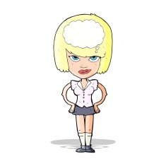 cartoon woman thinking N22