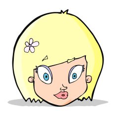 cartoon happy female face N67